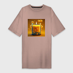 Женская футболка-платье Оранжевый свет свечи