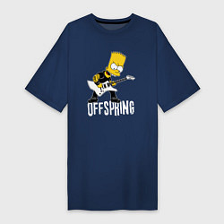 Футболка женская-платье Offspring Барт Симпсон рокер, цвет: тёмно-синий