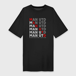 Футболка женская-платье ФК Манчестер Юнайтед, цвет: черный