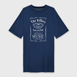 Футболка женская-платье The Killers в стиле Jack Daniels, цвет: тёмно-синий