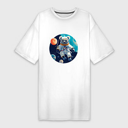 Женская футболка-платье Космическая коала