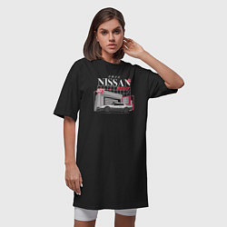 Футболка женская-платье Nissan Skyline sport, цвет: черный — фото 2