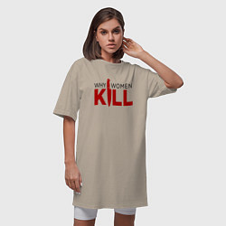 Футболка женская-платье Why Women Kill logo, цвет: миндальный — фото 2