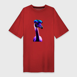 Футболка женская-платье Ostrich, цвет: красный