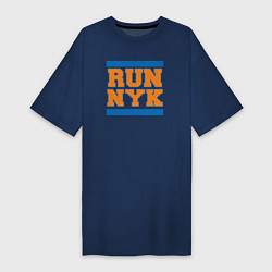 Футболка женская-платье Run New York Knicks, цвет: тёмно-синий