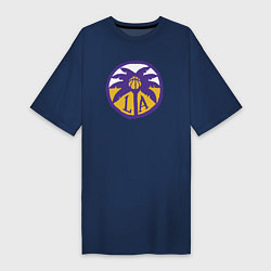 Футболка женская-платье Lakers California, цвет: тёмно-синий