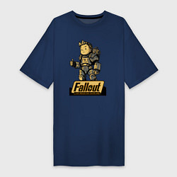 Футболка женская-платье Vault boy in armor, цвет: тёмно-синий