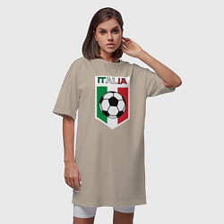 Футболка женская-платье Футбол Италии, цвет: миндальный — фото 2