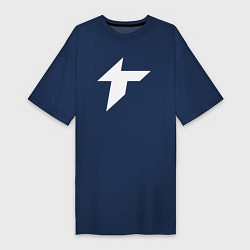 Футболка женская-платье Thunder awaken logo, цвет: тёмно-синий