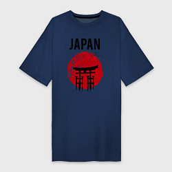 Футболка женская-платье Japan red sun, цвет: тёмно-синий