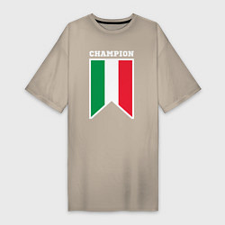 Футболка женская-платье Италия чемпион, цвет: миндальный