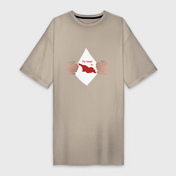 Женская футболка-платье Мое сердце Грузия