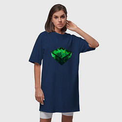 Футболка женская-платье Куб из зелёного кристалла, цвет: тёмно-синий — фото 2