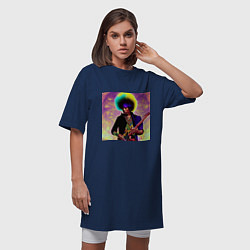 Футболка женская-платье Jimi Hendrix Rock Idol Art, цвет: тёмно-синий — фото 2