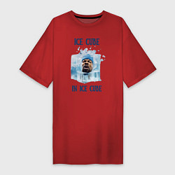 Футболка женская-платье Ice Cube in ice cube, цвет: красный