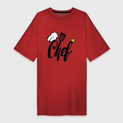 Женская футболка-платье Надпись - шеф повар