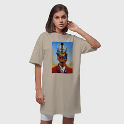 Футболка женская-платье Salvador Dali - surrealism, цвет: миндальный — фото 2