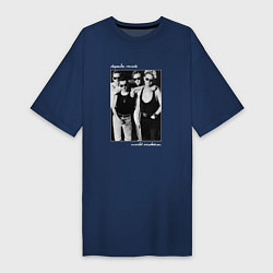 Футболка женская-платье Depeche Mode World Violation Tour - Band Design, цвет: тёмно-синий
