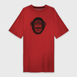 Футболка женская-платье Smile monkey, цвет: красный
