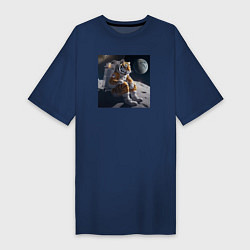 Женская футболка-платье Тигр астронавт
