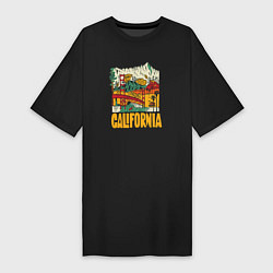 Футболка женская-платье California mountains, цвет: черный