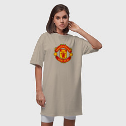 Футболка женская-платье Манчестер Юнайтед фк спорт, цвет: миндальный — фото 2
