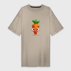 Женская футболка-платье Морковка кавайная
