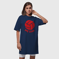 Футболка женская-платье Volleyball my love, цвет: тёмно-синий — фото 2
