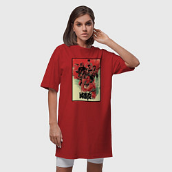 Футболка женская-платье Chester Bennington - sings, цвет: красный — фото 2