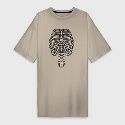Женская футболка-платье Скелет рентген