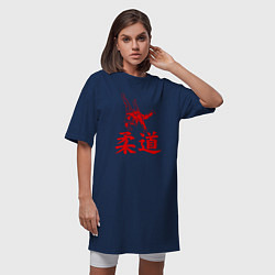 Футболка женская-платье Приём дзюдо, цвет: тёмно-синий — фото 2