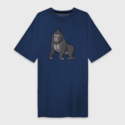 Футболка женская-платье Милая горилла, цвет: тёмно-синий