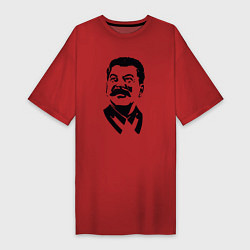 Футболка женская-платье Образ Сталина, цвет: красный