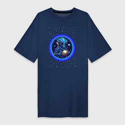 Женская футболка-платье Космический новый год