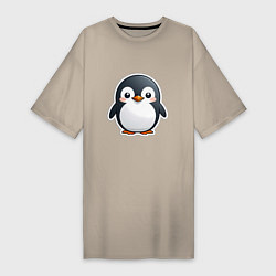 Женская футболка-платье Пингвин цыпленок