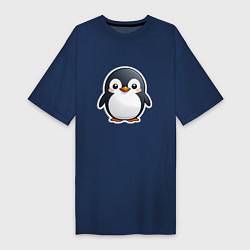 Женская футболка-платье Пингвин цыпленок