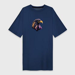 Футболка женская-платье Иллюстрация орла, цвет: тёмно-синий