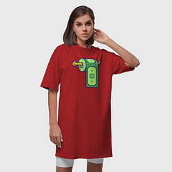 Футболка женская-платье Бумажные деньги, цвет: красный — фото 2