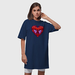 Футболка женская-платье Evil heart, цвет: тёмно-синий — фото 2