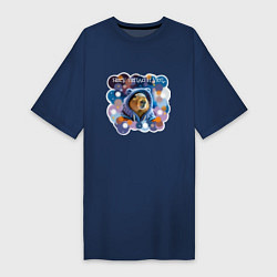 Женская футболка-платье Мем капибара в капюшоне: несу тепло и уют