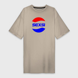 Футболка женская-платье Sexsi inscription, цвет: миндальный