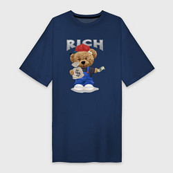 Женская футболка-платье Плюшевый медведь с мешком денег