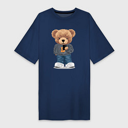 Женская футболка-платье Плюшевый медвежонок делает селфи