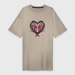 Женская футболка-платье Пиксельное сердце