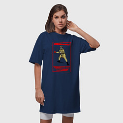 Футболка женская-платье Helldivers 2 - Новобранец, цвет: тёмно-синий — фото 2