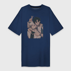 Футболка женская-платье Сяоши Чэн Гуан Лу, цвет: тёмно-синий