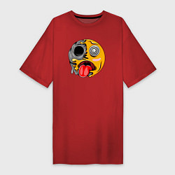 Футболка женская-платье Гипносмайл emoji, цвет: красный