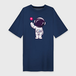 Футболка женская-платье Hello spaceman, цвет: тёмно-синий
