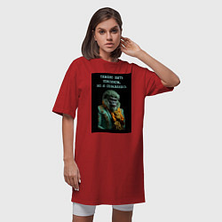 Футболка женская-платье Горилла стимпанк: тяжело быть токсиком но я справл, цвет: красный — фото 2