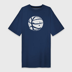Футболка женская-платье Basket balls, цвет: тёмно-синий